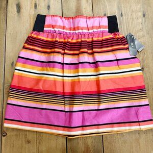 NWT‎ BCX Striped Mini Skirt Pink Black Orange M Juniors